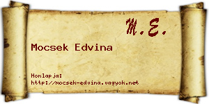 Mocsek Edvina névjegykártya